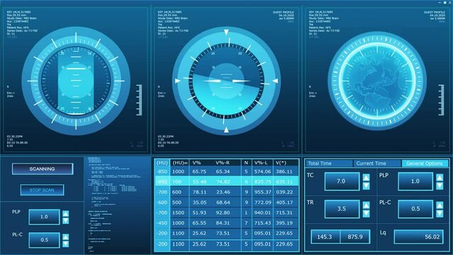 Futuristic spaceship control panel interface. Spacecraft digital dashboard background with indicators and tools. The concept of space travel, space exploration and science.
