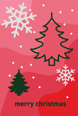Merry christmas card design, vector illustration