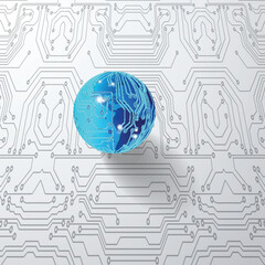 tech modern retro futuristic background .Vector design composition with various technology elements . Abstract contemporary art
