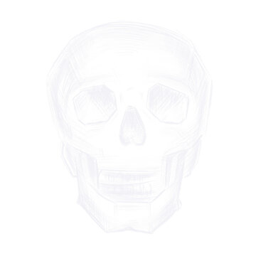 skull drawing white chalk doodle
