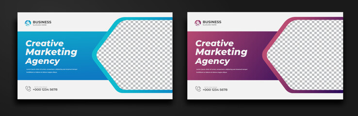 Creative business YouTube video thumbnail or social media web banner and corporate YouTube thumbnail design template	