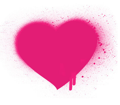 Pink heart symbol love street art love, passion stamp card Valentine's Day wedding graff style urban ambiance