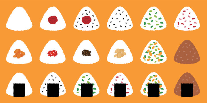Traditional rice food called "onigiri" in Japan.