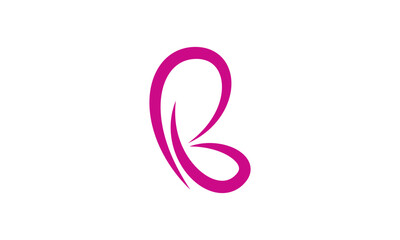 letter B butterfly line art logo. Overlay transparent sheets style.	
