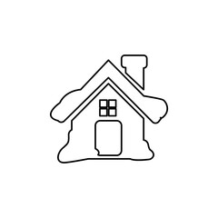 snowy house icon, vector illustration