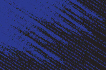 Blue and black diagonal stripe line texture with distressed grunge detailed background