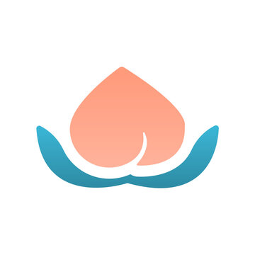 peach icon on a white background, vector illustration