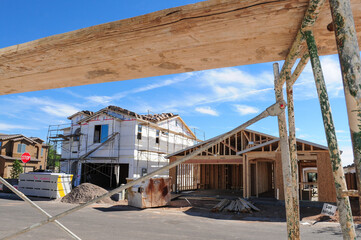 Single-family home under construction