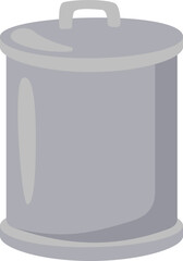 Steel garbage can flat icon Recycling and trash utilization