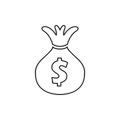 money bag icon, vector illustration