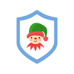 Christmas elf icons, vector illustration