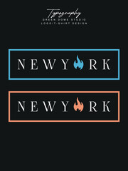 New york city urban minimalist typography logo t shirt design