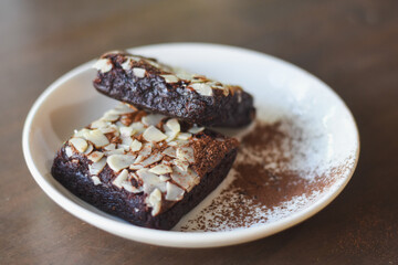 brownies on a white plate