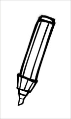 Sprayed marker with overspray in black over white. Vector illustration.