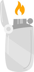 Lighter flat icon Flame on steel incendiary device