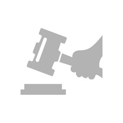 hand icon, court concept, gavel, vector illustration