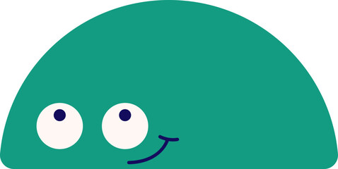 Obraz premium Cute cartoon semicircle geometric shape flat icon