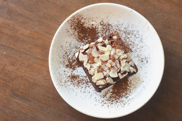brownies on a white plate