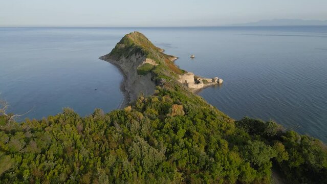 cape Rodonit with medieval fort, Albania, Europe
