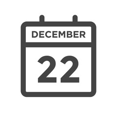 December 22 Calendar Day or Calender Date for Deadlines or Appointment