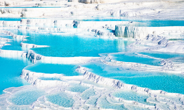 Natural travertine pools and terraces