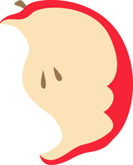 Uneaten apple rubbish flat icon Recycling litter