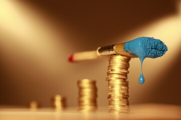 brush and money