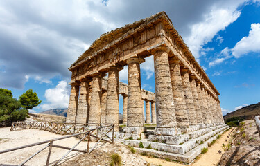 Greek Doric temple in Segesta, Sicily, Italy, Europe