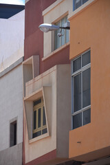 Fototapeta na wymiar Low angle view of modern buildings in Las Palmas de Gran Canaria