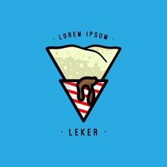 Simple hand drawn asian food vector