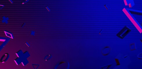 abstract backgound video game of esports scifi gaming cyberpunk, vr virtual reality simulation and metaverse, scene stand pedestal stage, 3d illustration rendering, futuristic neon glow room © issaronow