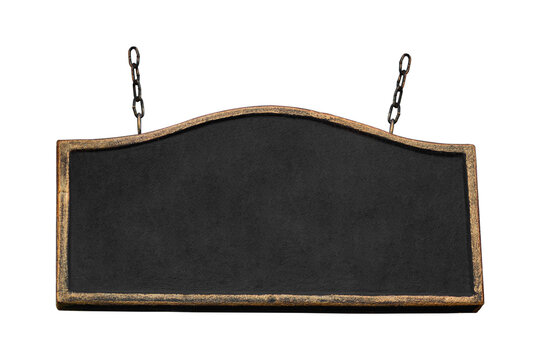 Fototapeta signboard hanging on a chain, isolated from the background