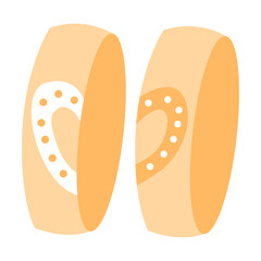 Engagement or wedding rings vector illustration. Jewellery for proposal, gold rings for bride isolated on white background. Jewelry, marriage, wedding, accessories concept