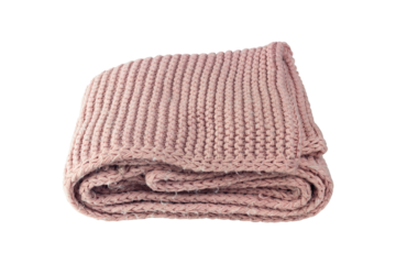 knitted scarf or plaid isolated from background