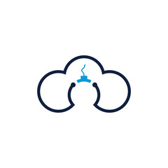 abstract network cloud logo vector design
