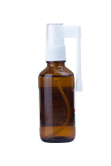 throat spray, medicine for sore throat, in a glass spray bottle