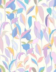Seamless floral pattern - flower elements and leaves. Abstract romantic flowers; for fabric, fashion, wallpapers, postcards, greeting cards. Elegant textile pattern design.