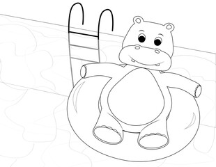 Coloring pages, coloring book, cute animal, for children
