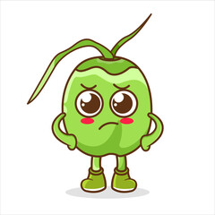 coconut character cartoon with angry gesture