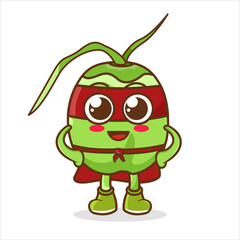 green coconut cartoon heroes vector. cartoon character