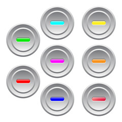 Circle switch Led on off button electricity website background template vector illustration