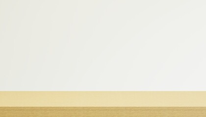Wooden tabletop isolated on white background, banner for product display. 3d rendering