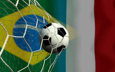 Football Cup competition between the national Brazil and national France.
