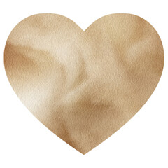 Brown Heart Watercolor Shape