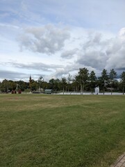 landscape park in the small cosy european town