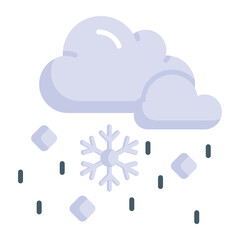 Snow falling vector trendy icon, editable design of freezing rain