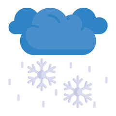 Snowflakes falling from cloud vector icon design