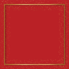 Chrismas red gold frame vector background. space strips wallpaper, banner and backdrop. Xmas celebration and decoration.