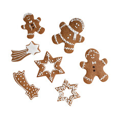Fototapeta na wymiar gingerbread cookies isolated on white png