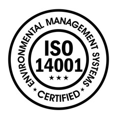 environmental management system abstract, iso 14001 rounded vector icon